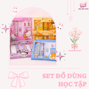 Set Đồ Dùng Học Tập Hello Kitty, Doraemon, Cappybara, Gấu Nâu